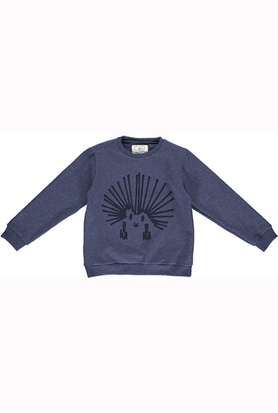 GRO Mid Blue Aspects Sweat - Melange Mid Blue Color