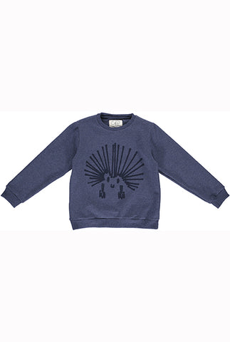 GRO Mid Blue Aspects Sweat - Melange Mid Blue Color