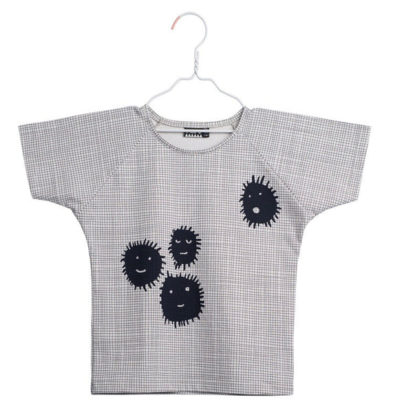 PAPU Burr T-Shirt White sand and Charcoal grey color