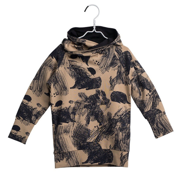 PAPU Hi Hay Hoodie Cardboard and Charcoal color