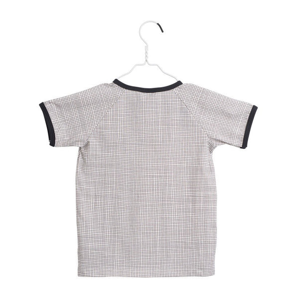 PAPU Mesh T-Shirt White sand and Charcoal grey color