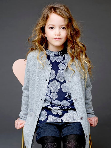 CREAMIE Elsabeth Cardigan Light Grey Melange