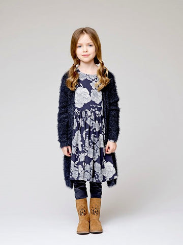 CREAMIE Eda Long Cardigan Ebony (Dark Grey)