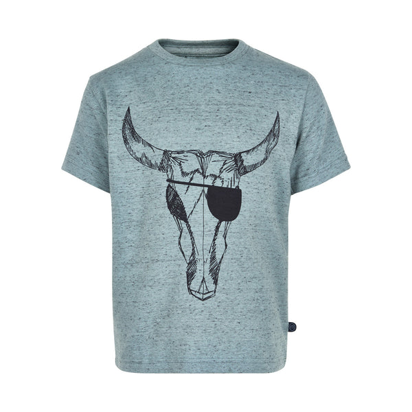 MINYMO Jay 36 T-Shirt SS w.scull Lead Blue color