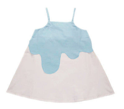 KNAST Soft Ice Dress - White and Sky Blue Color