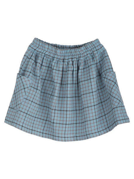 SERENDIPITY ORGANICS Brushed Skirt Winterchecks Blue Color