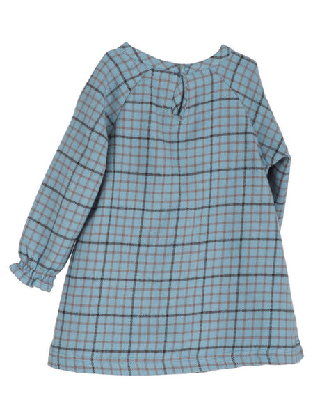 SERENDIPITY ORGANICS Baby Brushed Dress Winterchecks Blue Color