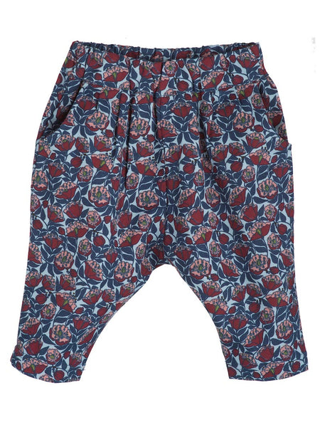 SERENDIPITY ORGANICS Baby Brushed Pants Paeonia Flower Print Color