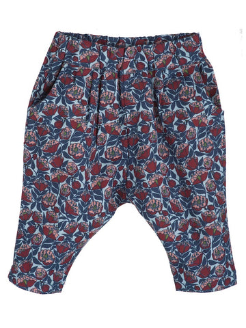 SERENDIPITY ORGANICS Baby Brushed Pants Paeonia Flower Print Color