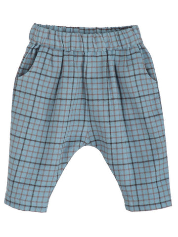 SERENDIPITY ORGANICS Baby Brushed Pants Winterchecks Blue Color