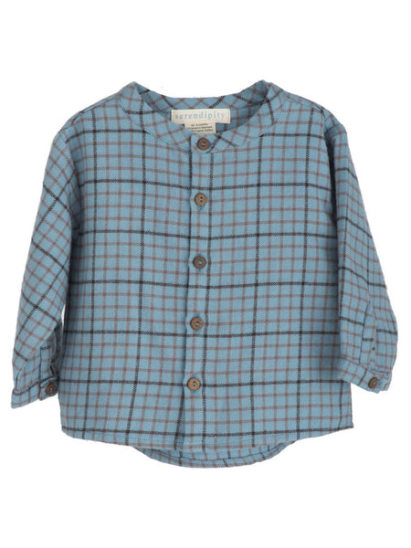 SERENDIPITY ORGANICS Baby Brushed Shirt Winterchecks Blue Color
