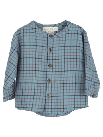 SERENDIPITY ORGANICS Baby Brushed Shirt Winterchecks Blue Color