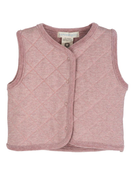 SERENDIPITY ORGANICS Baby Velour Vest Woodrose Color