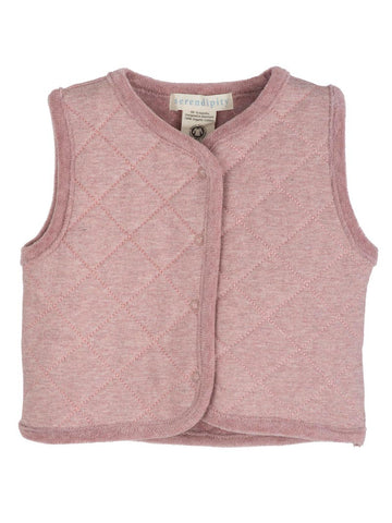 SERENDIPITY ORGANICS Baby Velour Vest Woodrose Color