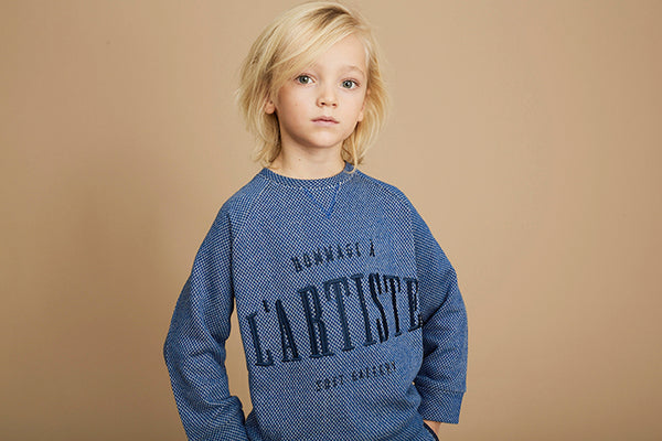 SOFT GALLERY Silas Sweatshirt - Netted Blue Color