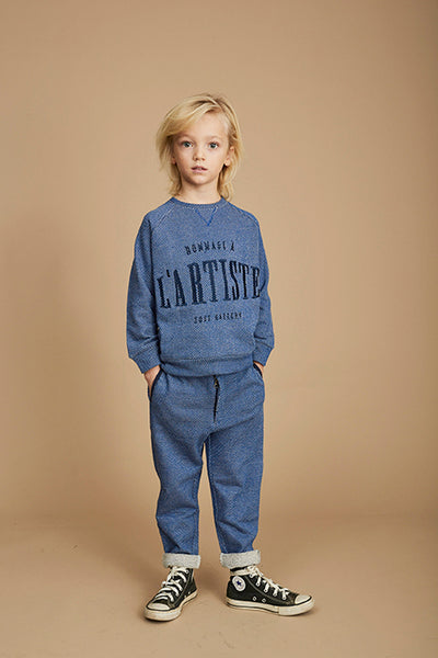 SOFT GALLERY Silas Sweatshirt - Netted Blue Color