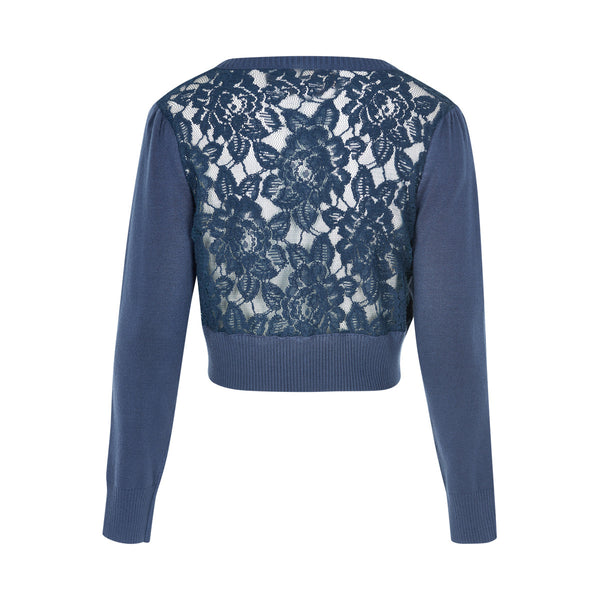 CREAMIE Mijanne Short Cardigan Midnight Blue color