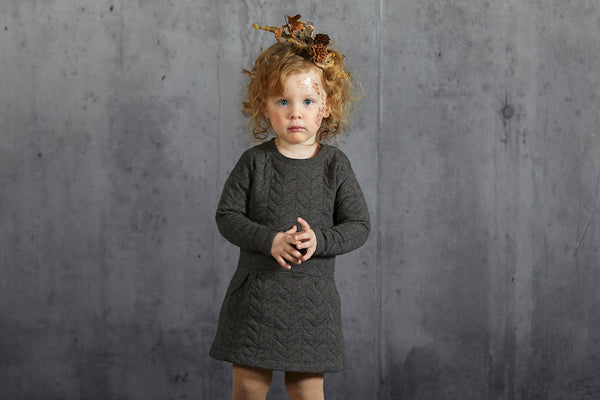 EN FANT Forrest LS Dress - Coffee Melange (Dark Brown)