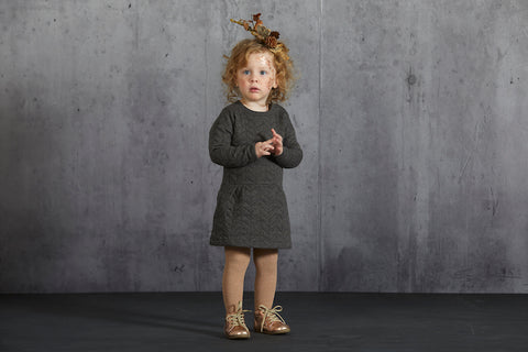 EN FANT Forrest LS Dress - Coffee Melange (Dark Brown)
