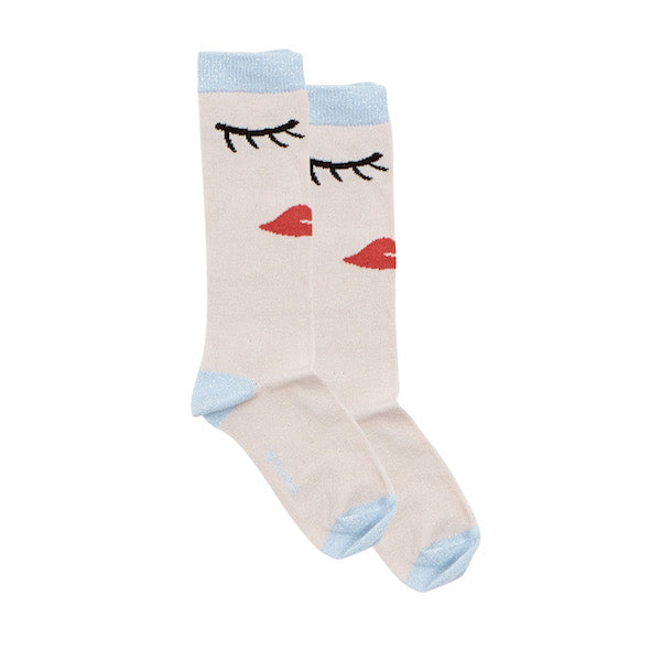 iglo + indi Lips Socks Pearl Color