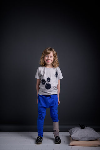 PAPU Burr T-Shirt White sand and Charcoal grey color