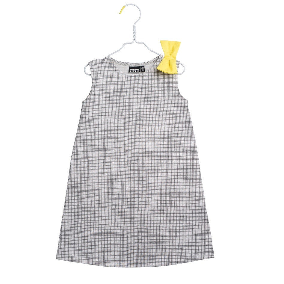 grey daisy dress PAPU Daisy Dress White sand and Charcoal grey color