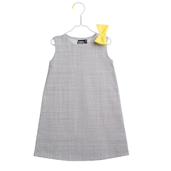 PAPU Daisy Dress White sand and Charcoal grey color