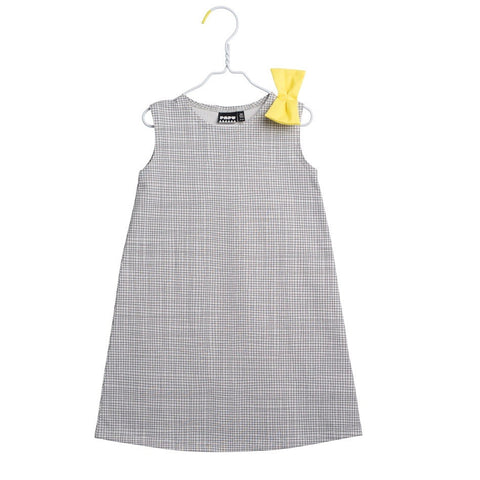PAPU Daisy Dress White sand and Charcoal grey color