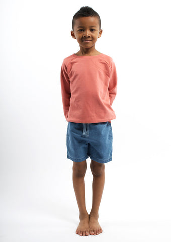 POPUSHOP Denim Shorts - Washed Denim Blue Color