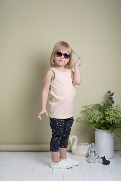 PAPU Dot 3/4 Leggings Charcoal grey base with Sand dots