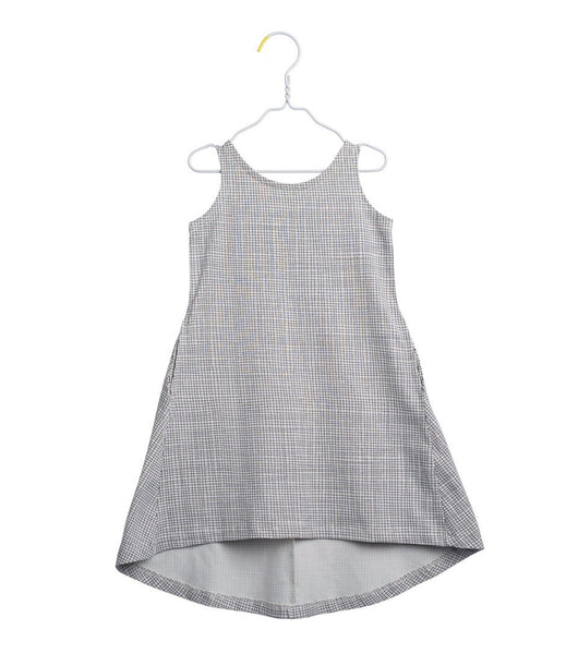 PAPU Fly Mesh Dress White sand and Charcoal grey color