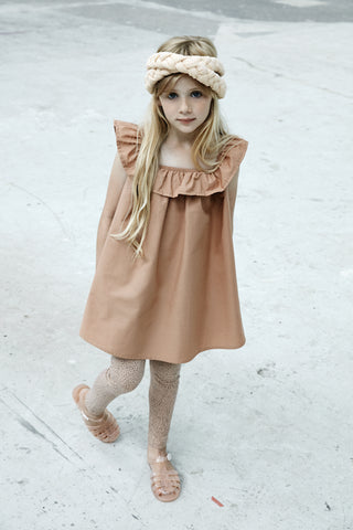 GRO Poplin Dolly Dress - Teracotta (Brown) Color