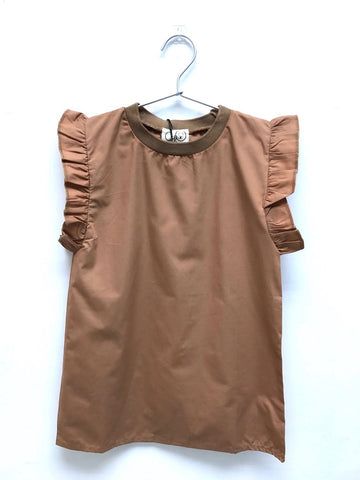 GRO Poplin Dress Short Sleeve - Teracotta (Brown) Color
