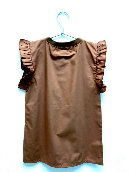 GRO Poplin Dress Short Sleeve - Teracotta (Brown) Color