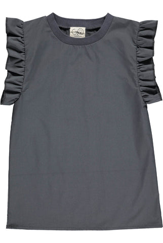 GRO Poplin Dress Short Sleeve - Dark Washed Color