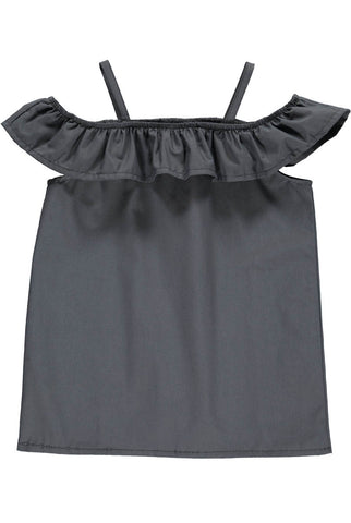 GRO Poplin Girly Top - Dark Washed Color