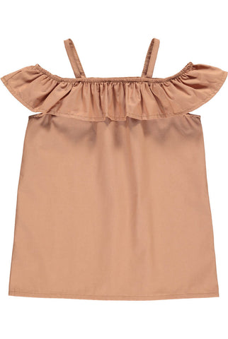 GRO Poplin Girly Top - Teracotta (Brown) Color