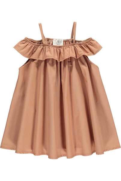 GRO Poplin Dolly Dress - Teracotta (Brown) Color