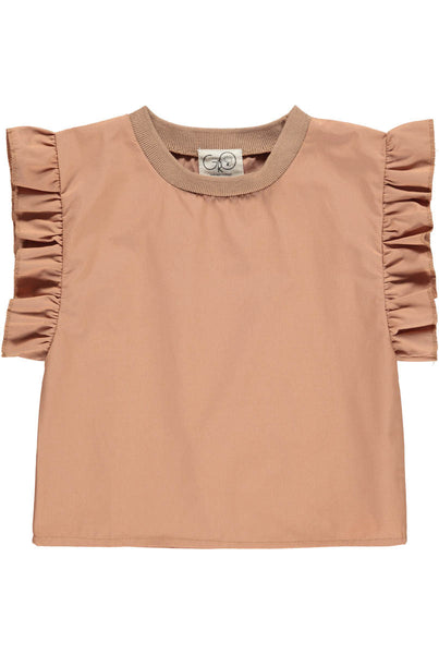 GRO Poplin Girly Shirt - Teracotta (Brown) Color