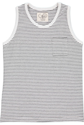 GRO Stripe Tank Top - ECRU / Black Color