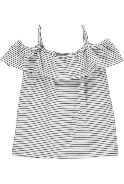 GRO Stripe Girly Top - ECRU / Black Color