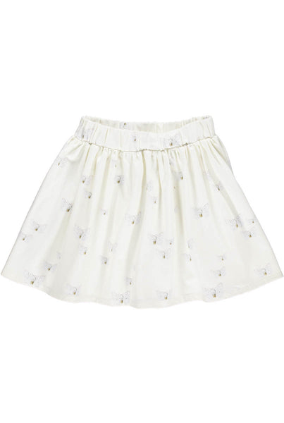 GRO White Butterfly Skirt - Light Green Color
