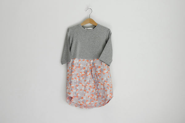 MIS CRIOS Isabel Dress Grey Melange and Jacquard Jersey