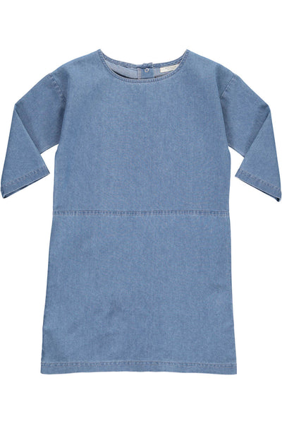 POPUSHOP Juli Denim Dress - Washed Denim Blue Color
