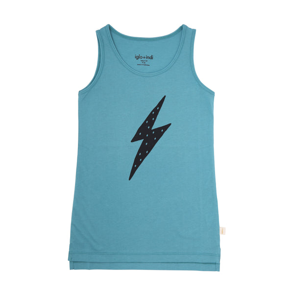 iglo + indi Lightning Tank Top Blue Clay color