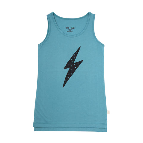 iglo + indi Lightning Tank Top Blue Clay color