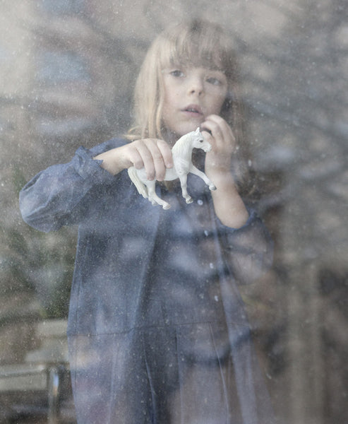 MIS CRIOS Pleat Dress Denim