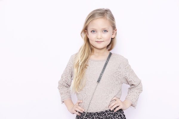 PETIT BY SOFIE SCHNOOR Lace Blouse Shadow Rose