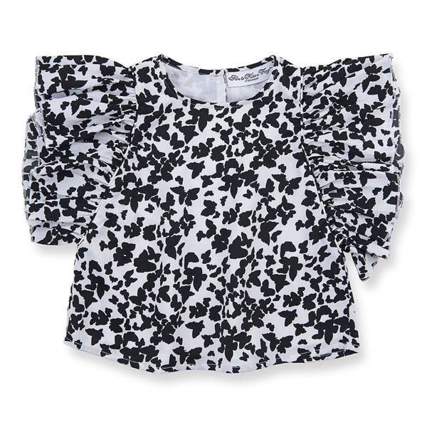 HOW TO KISS A FROG Lua Blouse Butterfly Black color