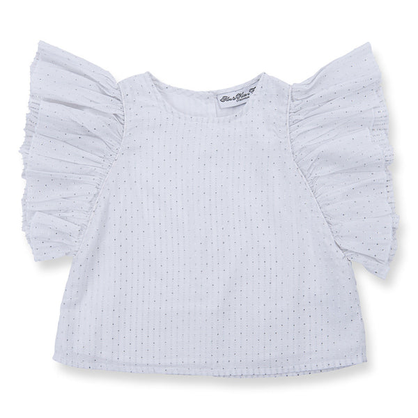 HOW TO KISS A FROG Lua Blouse Silver Dot White color